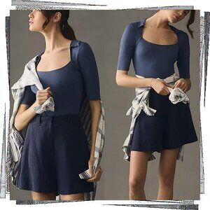 NWOT: Blue Collared Square-Neck Tee (S) By Anthropologie